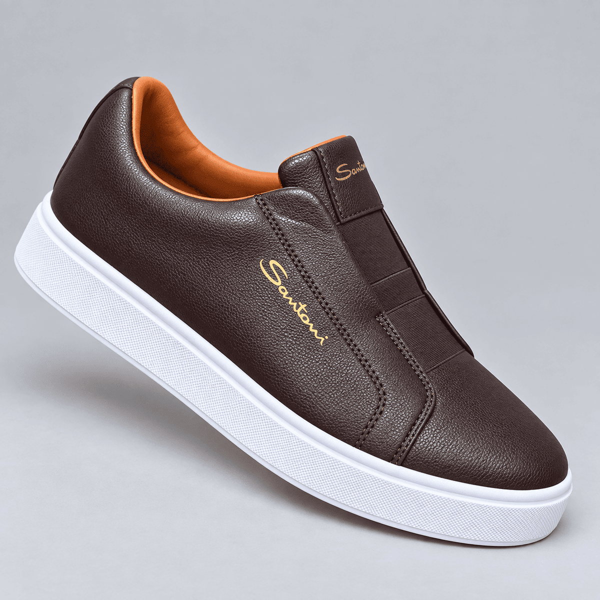 Men's Pebbled Leather Slip-On Sneakers