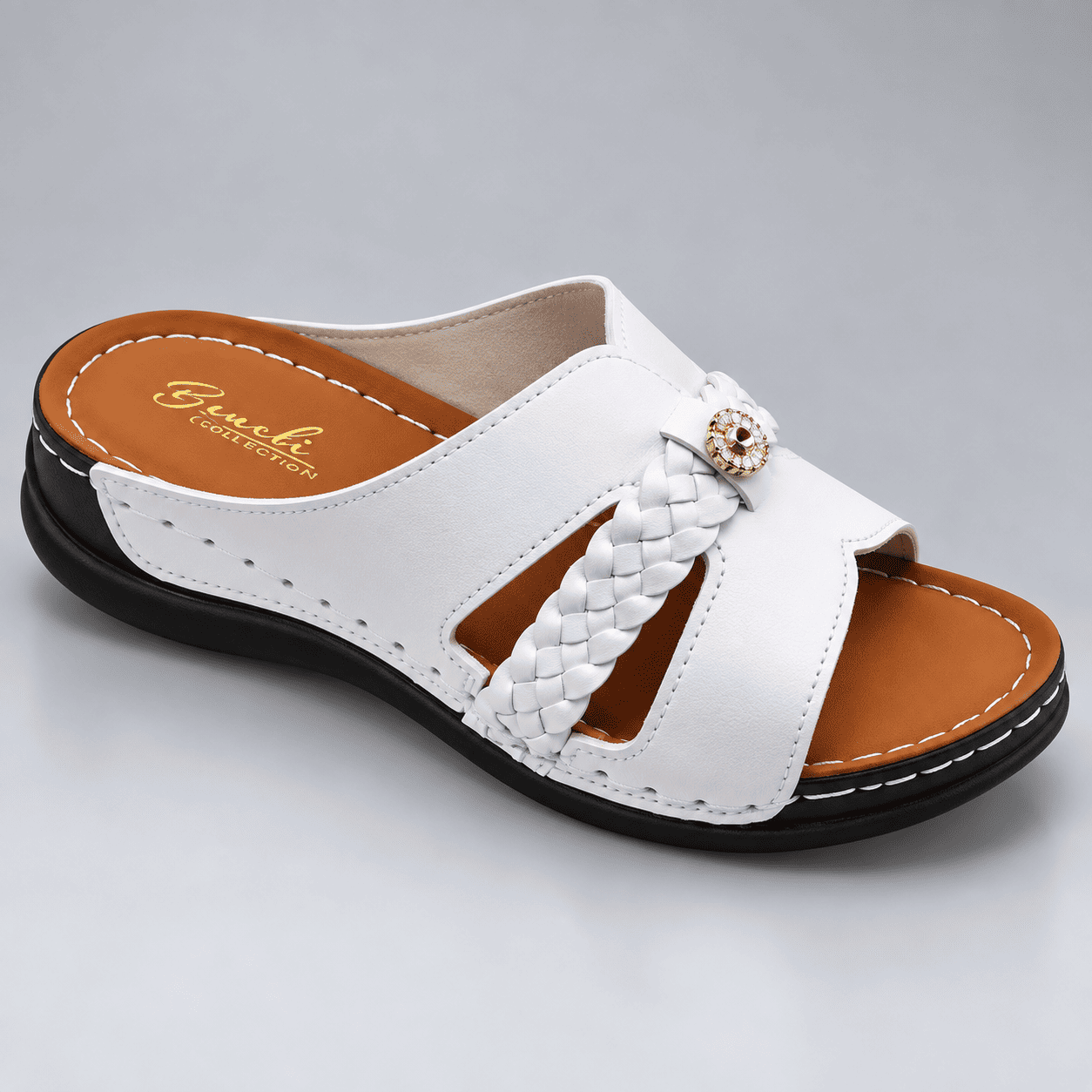 Women's Braided Comfort Wedge Slide Sandals