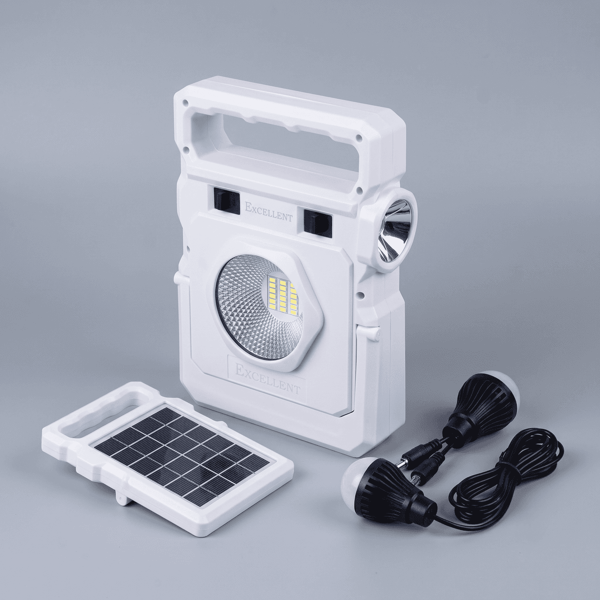 Solar Torch Light Kit with 2 Bulbs and Phone Charging